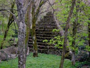 Radicofani, piramide nel Bosco di Isabella prima del restauro