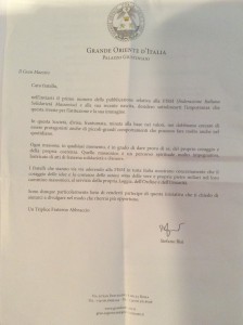 lettera del Gran Maestro Stefano Bisi