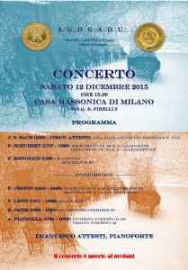 Milano 12 dicembre, concerto di Natale, locandina