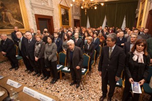 In prima fila, il Primo Gran Sorvegliante Seminario, il Gran Maestro Onorario Volli, il Sovrano Gran Commendatore Milazzi