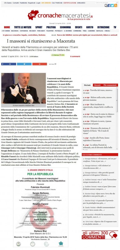 L'articolo di cronachemaceratesi.it del 12 aprile 2016