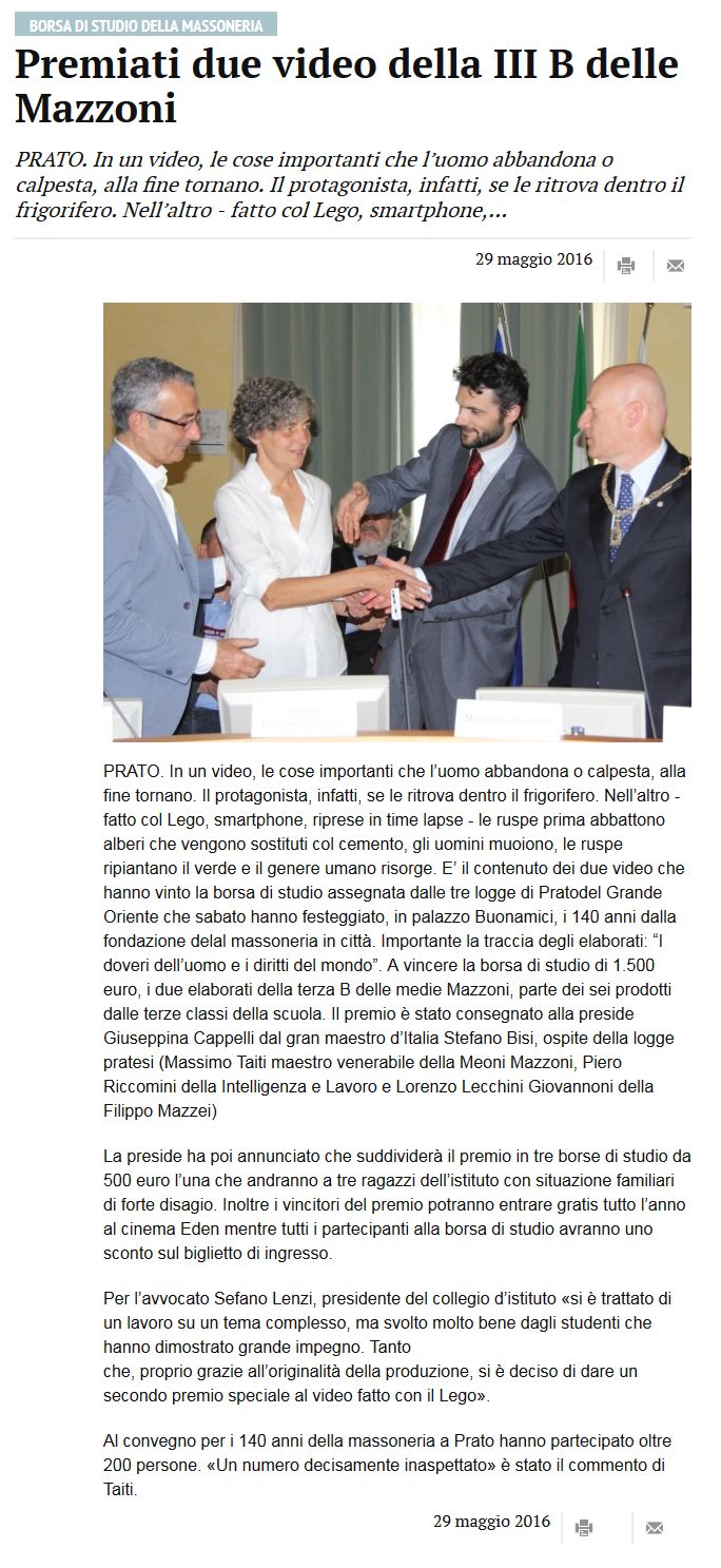 Il Tirreno Prato 29 maggio 2016