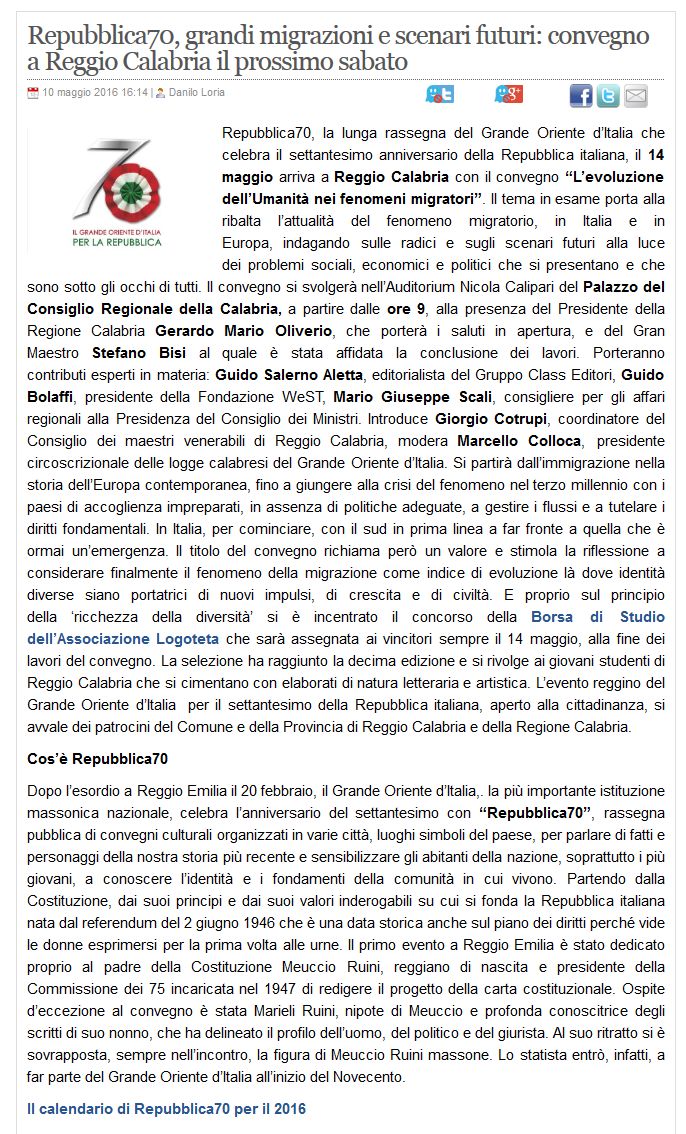 L'articolo su Strettoweb del 10 maggio 2016