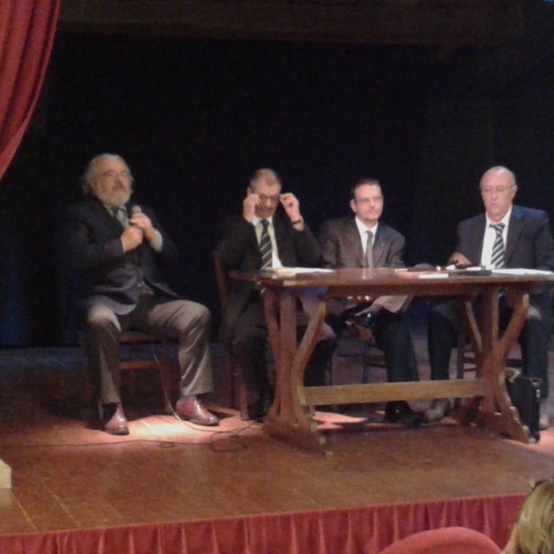 Un momento del Talk Show. Da sinistra: Francesco Borgognoni, Giovanni Greco, Gianmichele Galassi, Claudio Giomini.
