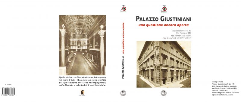 Prima e quarta di copertina del libro "Palazzo Giustiniani, una questione ancora aperta"