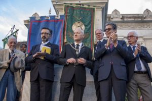 Porta Pia 20 settembre 2016. Al centro il Gran Maestro Stefano Bisi