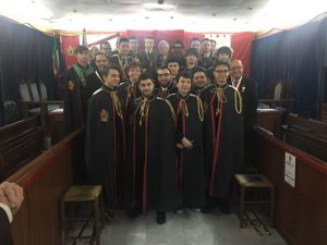 I ragazi del DeMolay con il Gran Maestro Onorario Antonio Perfetti