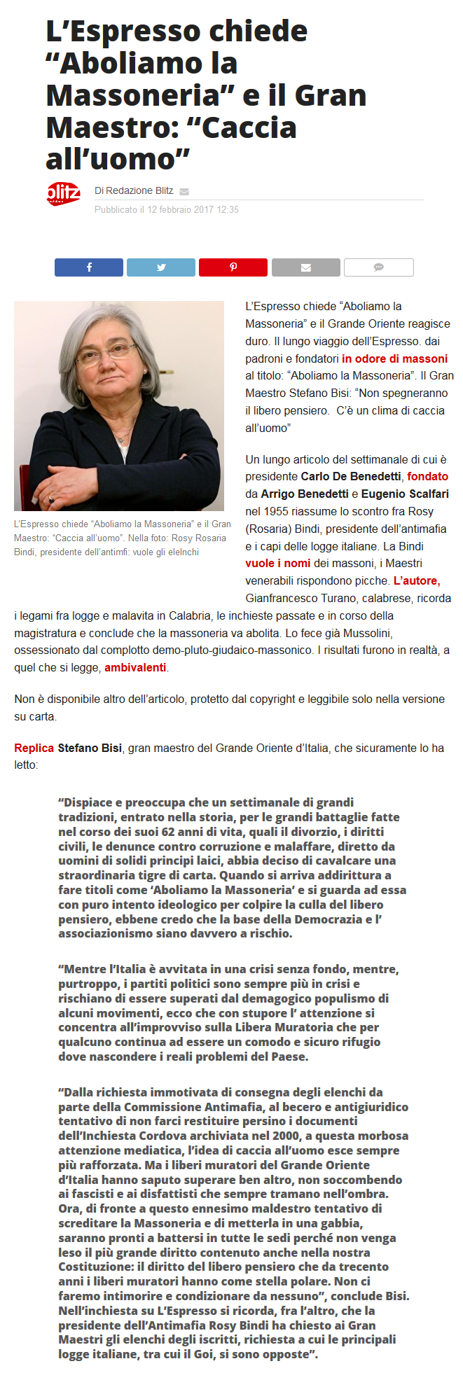 Blitz quotidiano 12.02.2017