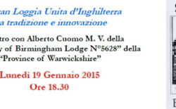 Servizio Biblioteca. Incontro a Casa Nathan il 19 gennaio sul tema “La Gran Loggia Unita d’Inghilterra tra tradizione e innovazione”