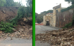 Maltempo, crolla muro in via di S. Pancrazio a Roma. Nessuna conseguenza per Villa il Vascello