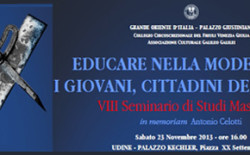 Dobbiamo insegnare ai giovani a diventare uomini liberi. Il messaggio di Raffi all’VIII Seminario di Studi Massonici di Udine