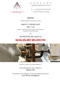 Invito busto Guglielmo Miliocchi