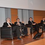 Convegno "Una fiamma per la libertà". Da sinistra: Riccardo Mazzoni, Angelo Di Rosa (moderatore), Antonio Stango, Gian Marco Chiocci