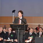 L'assessore alla cultura del Comune di Rimini, Mattia Morolli, porta in Gran Loggia il saluto della città in rappresentanza del sindaco
